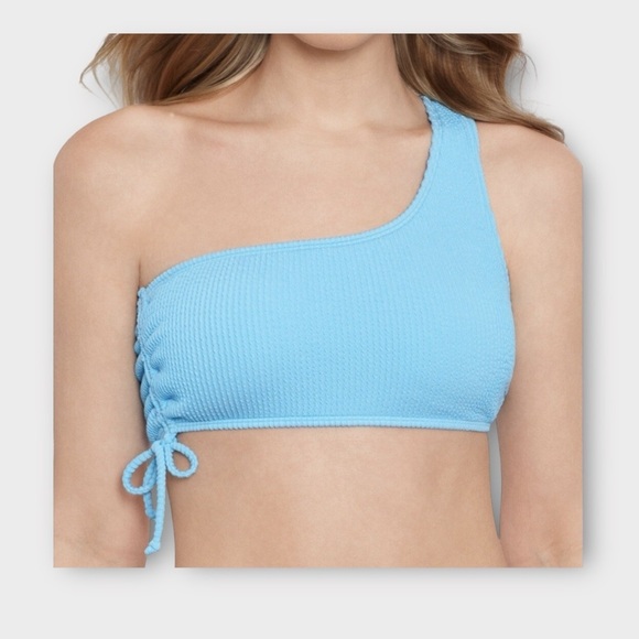 Salt & Cove Junior Swim Sandy Ribbed One Shoulder top - Picture 1 of 5